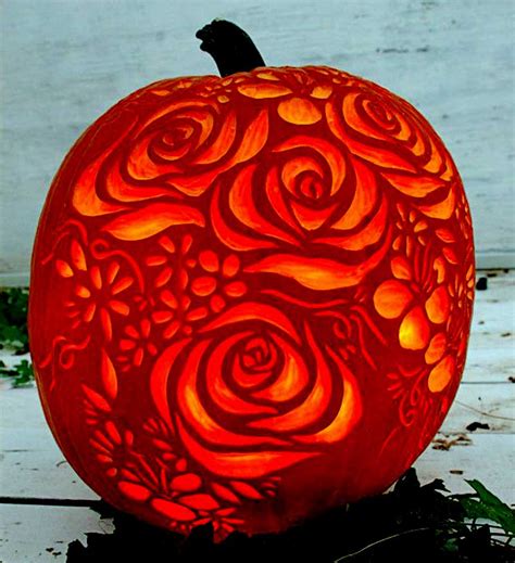 25+ Beautiful Floral Pumpkin Carving Ideas 2020 | Designbolts