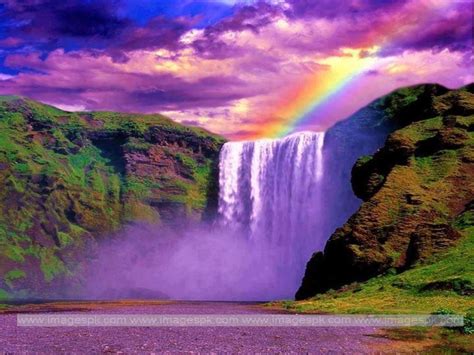Desktop Wallpapers Waterfalls with Rainbow - WallpaperSafari