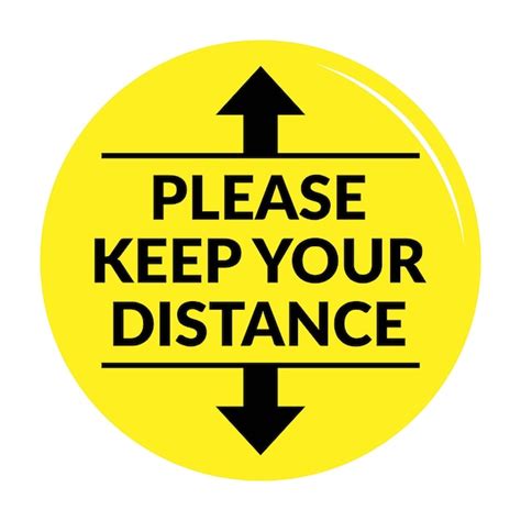 Premium Vector | Floor sticker keep distance sign social distance ...