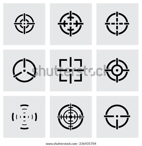 Vector Black Crosshair Icon Set On Stock Vector (Royalty Free ...