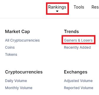 Gainers and Losers – CoinMarketCap