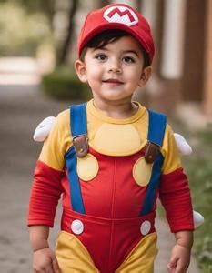 Boy Super Mario Costume Fancy Dress. Face Swap. Insert Your Face ID:886031