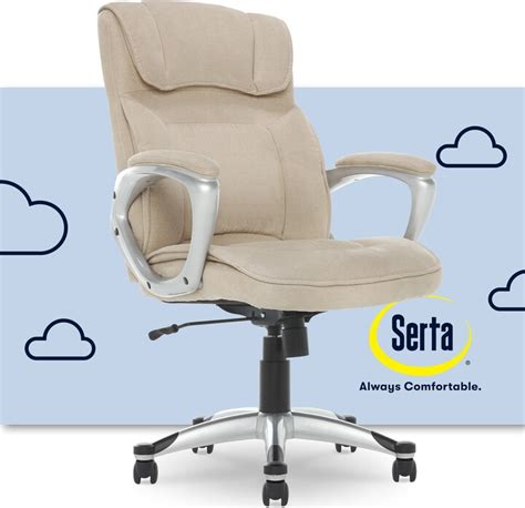 Serta Hannah Office Chair with Headrest Pillow, Adjustable Ergonomic Desk Chair with Lumbar ...