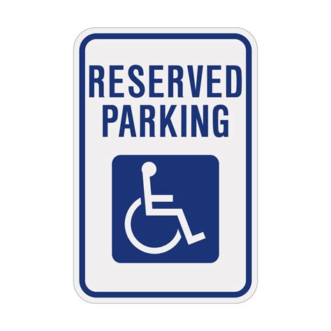 Handicap Reserved Parking Sign - White | Advanced Sign