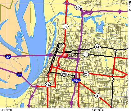 Downtown Memphis Zip Code Map - United States Map