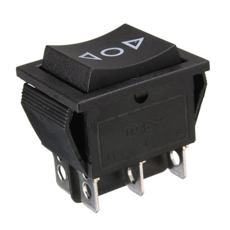 12 Volt 6-Pin DPDT Power Window Momentary Rocker Switch AC 250V/10A ...