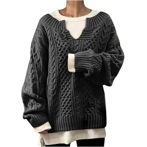 Cheveni Thin Sweaters for Women Lightweight on Clearance Women Long Sleeve Solid Color V Neck ...