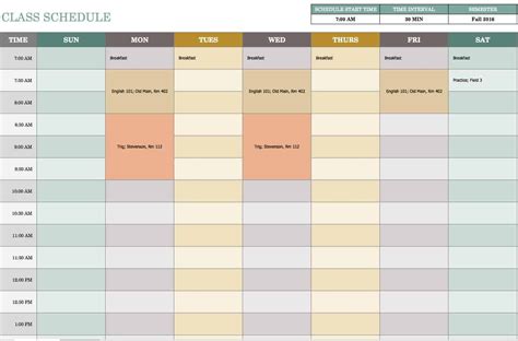 Free weekly schedule templates for excel – Artofit