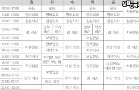 New Kpop Idol Training Schedule Image - S-K-I