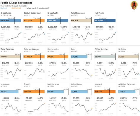 Visualizing a Profit & Loss Statement | Profit and loss statement, Data dashboard, Data ...