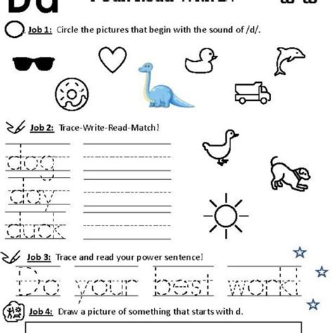 Phonics Worksheet- Letter D - Classful