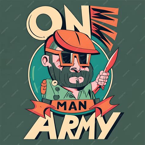 Premium AI Image | one man army vector illustration typography poster