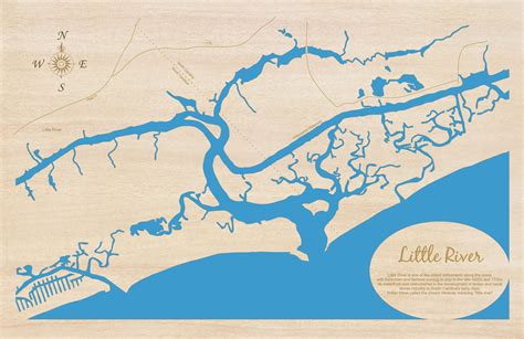 Little River, South Carolina - Coastal Map - laser cut wood map| Personal Handcrafted Displays