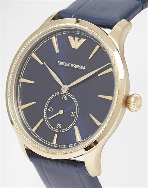 Emporio Armani Gold Detail Watch Ar1848 in Blue for Men - Lyst