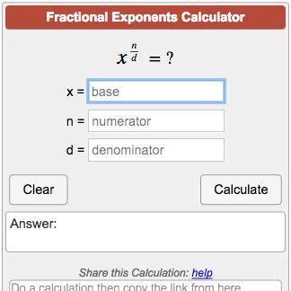 Fraction Exponents Calculator