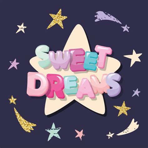 Sweet dreams cartoon letters and stars on a dark background. 670678 Vector Art at Vecteezy