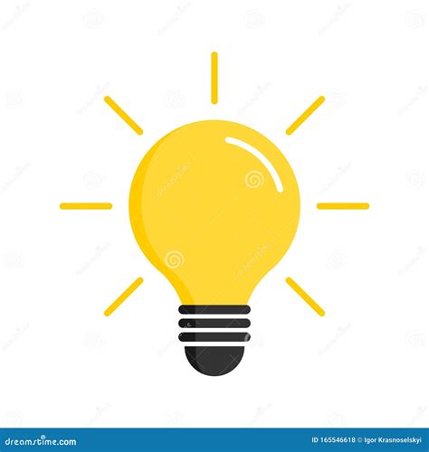 Light Bulb Icon. Light Bulb Vector Icon. Idea Icon. Lamp Concept Stock Vector - Illustration of ...