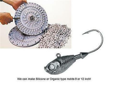 Used Fishing Jig Head Molds Custom Made Silicone Spin Casting Metal ...