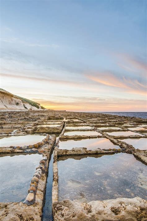 Salt Pans Near Qbajjar in Gozo, Malta. Stock Image - Image of maltese ...