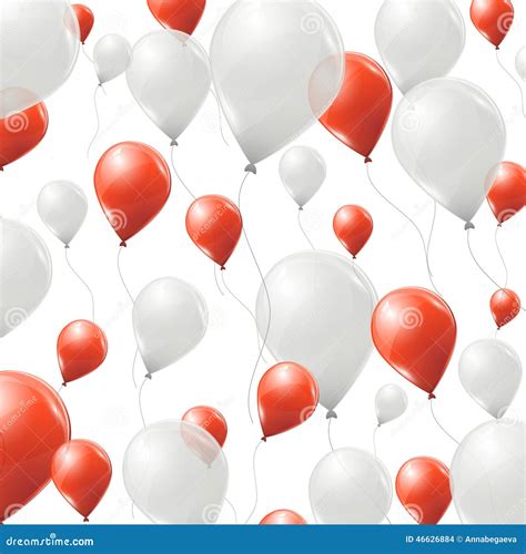 Red And White Balloons Background Stock Vector - Image: 46626884