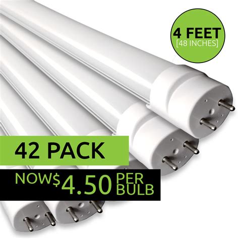 LED T8 Tubes (4ft) | $4.50 Per Bulb [42 Pack] | 16 Watt, 2,100 Lumen