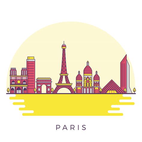 Flat Modern Paris City Landscape Vector Illustration 274579 Vector Art at Vecteezy