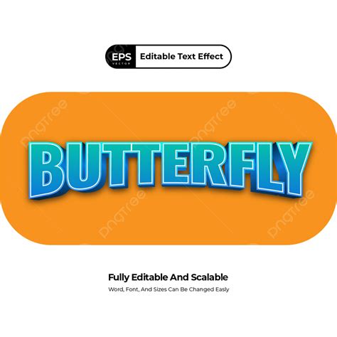 Editable Text Effect Vector PNG Images, Editable Text Effect Butterfly Dengan Gradien Yang ...