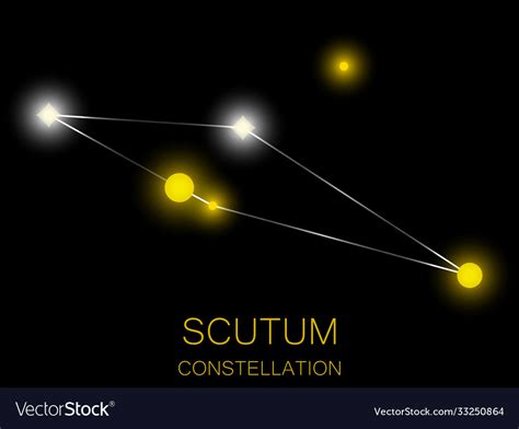 Scutum constellation bright yellow stars Vector Image