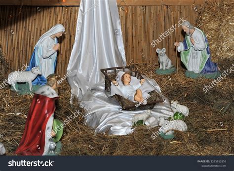 Traditional Christmas Nativity Scene Mary Joseph Stock Photo 2235912853 ...