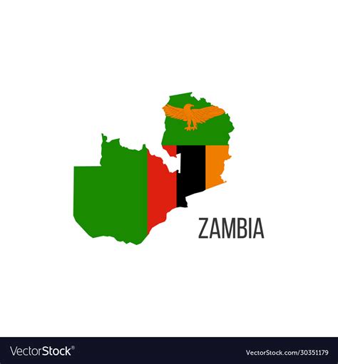 Zambia flag map the flag country Royalty Free Vector Image