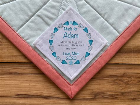 Kids Personalized Custom Quilt Label 3.5 x 3.5 Inches | Storkquilts