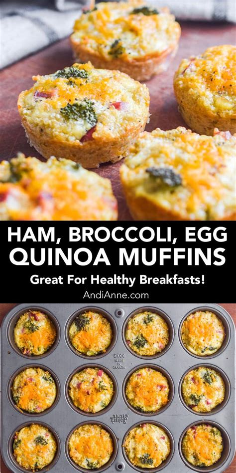 Quinoa Ham Broccoli Egg Muffins | Gluten-Free Grab-and-Go Breakfast