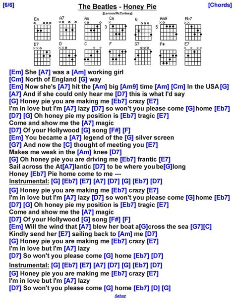 The Beatles - Honey Pie | Lyrics and chords, Learn music theory, Guitar songs