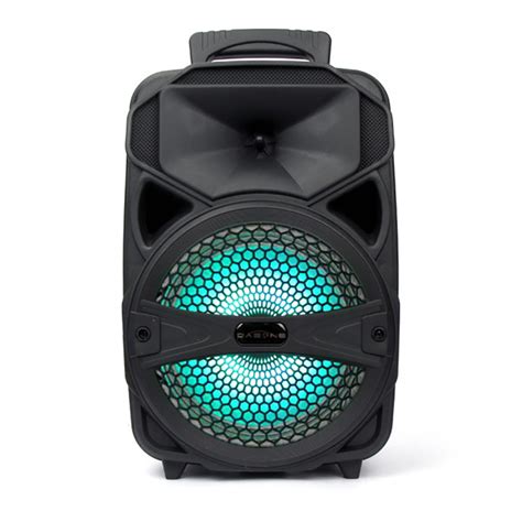 Portable Bluetooth Speaker LED 8” with FM Radio/USB/SD Slot/Karaoke ...