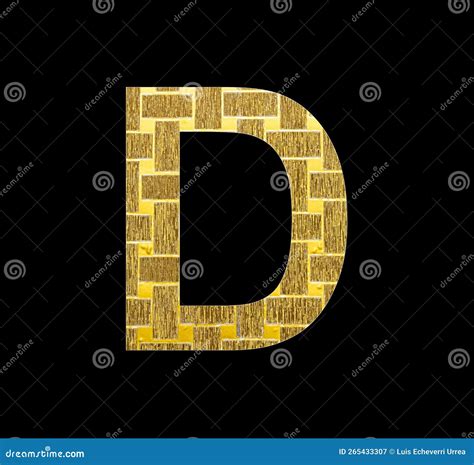 Alphabet Letter D Uppercase - Gold Glitter Foil Textured Stock Illustration - Illustration of ...