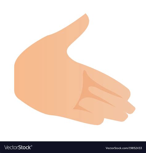 Left palm hand cartoon Royalty Free Vector Image