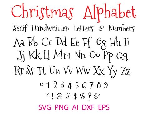 Handwritten Font Svg, Serif Font Svg, Christmas Font Svg, Cute Handwriting Cursive, Handwritten ...