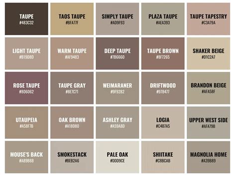 What Color is Taupe? 25 Taupe Colors With Hex, RGB, & CMYK