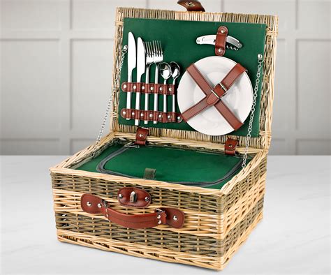 Fitted Picnic Basket, Rustic Hamper (2-Person 16") - Regency Hampers