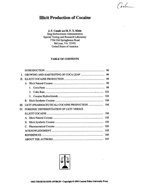 (PDF) Illicit Production of Cocaine