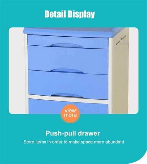 Movable Abs Hospital Medical Bedside Table Drawers Cabinet With Casters And Lock - Buy Hospital ...