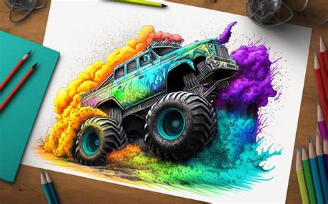 Monster Truck Coloring Pages - 12 New Monster Truck Printables