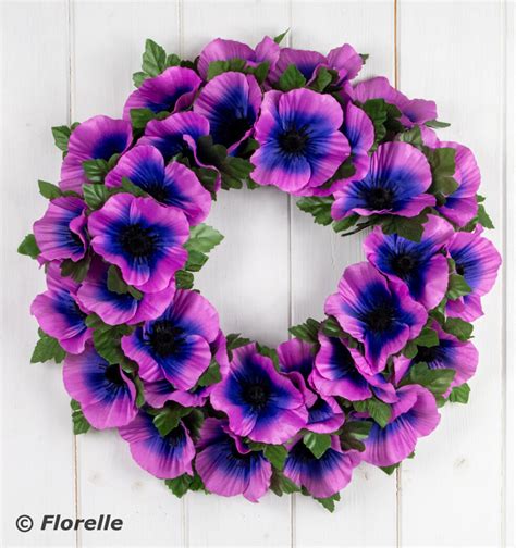 14" PURPLE POPPY WREATH - Florelle