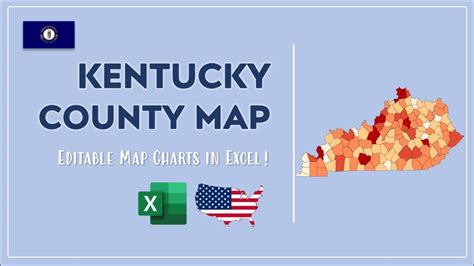 Kentucky County Map in Excel - Counties List and Population Map - YouTube