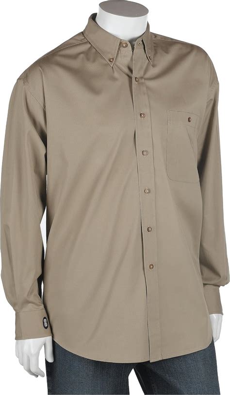 Bill Blass Men's Long Sleeve Sanded Gabardine Shirt, Tan, X-Large at ...