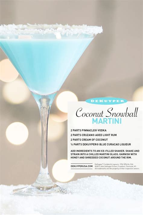 Coconut Snowball Martini Drink Recipe | DeKuyperUSA | Winter cocktails ...