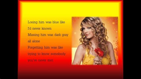 Taylor Swift RED lyrics - YouTube