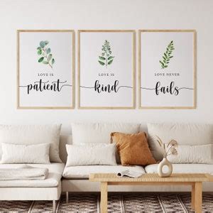 1 Corinthians 13 Bible Verse Wall Art Set of 3 Scripture Prints ...