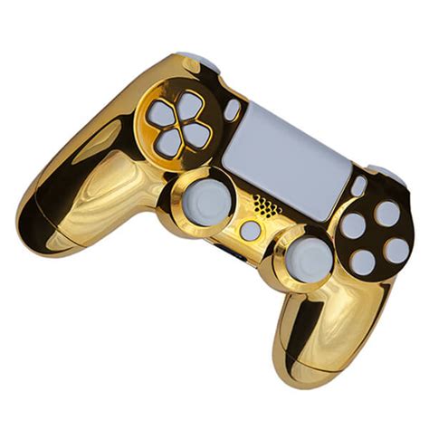 PlayStation DualShock 4 Custom Controller - Gold & White Games ...