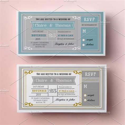 23+ Best Wedding Ticket Templates - Illustrator, InDesign, Word, Pages, Photoshop, Publisher